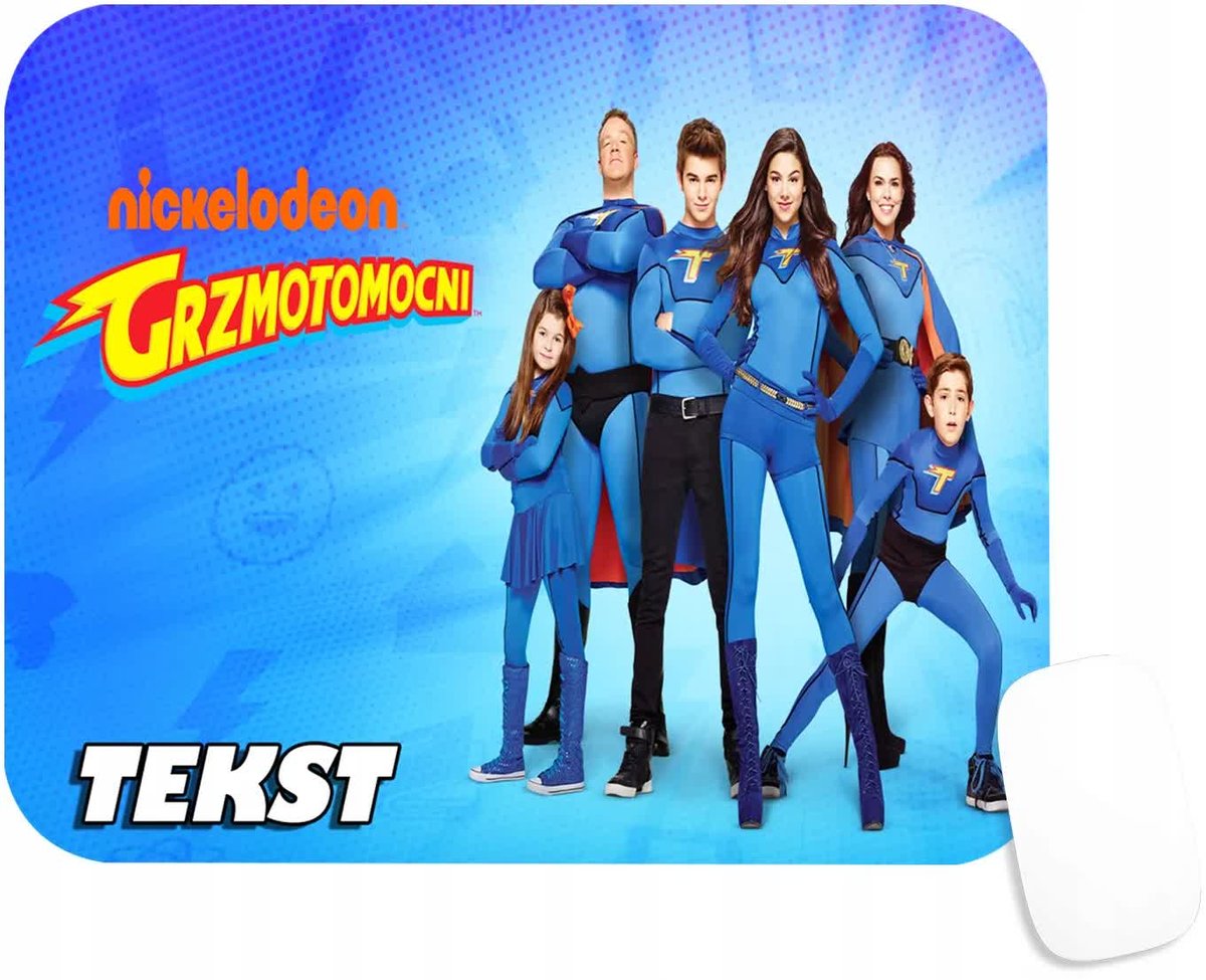 PODKŁADKA POD MYSZKĘ Z NADRUKIEM GRZMOTOMOCNI PREZENT -TEKST -20X24