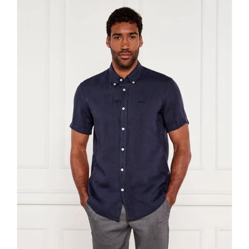 BOSS BLACK Lniana koszula H-ROAN-BD-E-SH-C-252 Slim Fit