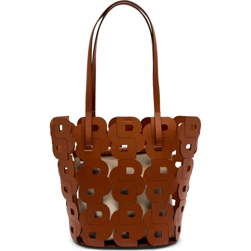 BOSS BLACK Skórzana shopperka + saszetka Lindah