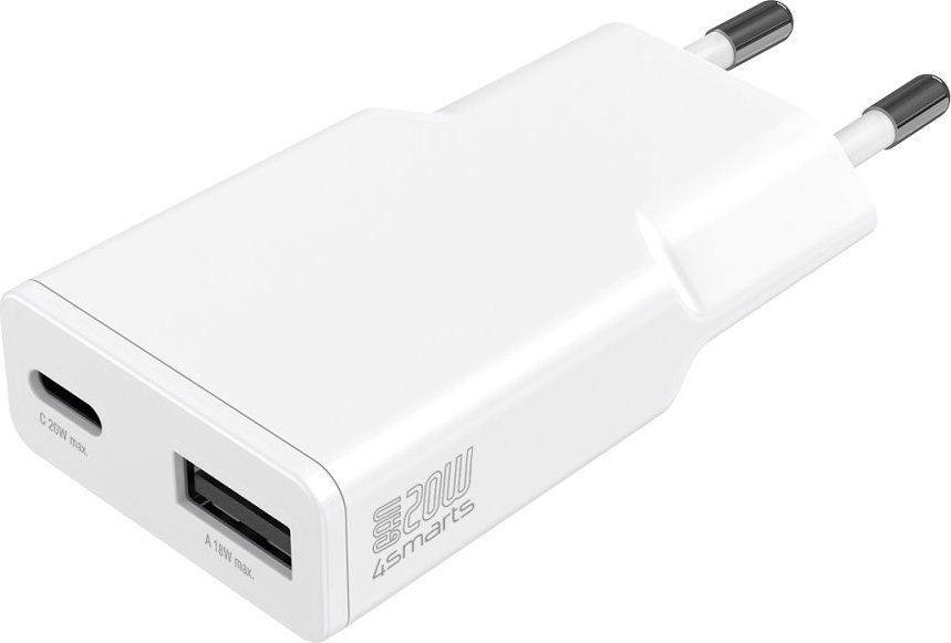 Ładowarka 4smarts 4smarts Netzladegerät PDPlug Duos Slim 20W GaN 1C+1A, weiß 541122