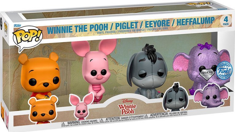 Funko POP Disney set Winnie the Pooh 4pack Pooh, Piglet, Eeyore, Heffalump diamond Special Edition
