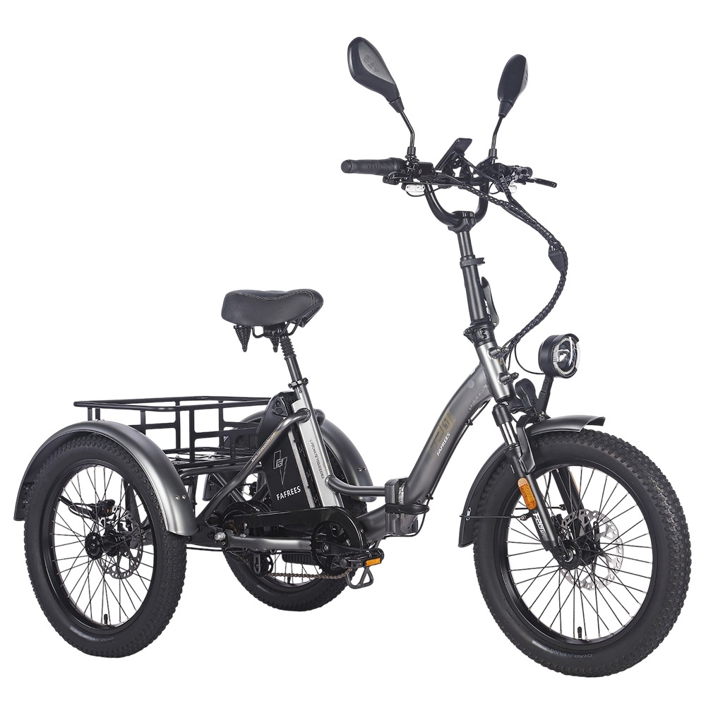 Elektryczny trycykl towarowy FAFREES F20 Mate w wersji ulepszonej, silnik 500W, bateria 48V 21Ah, opony 20*3,0 cali - Czarny