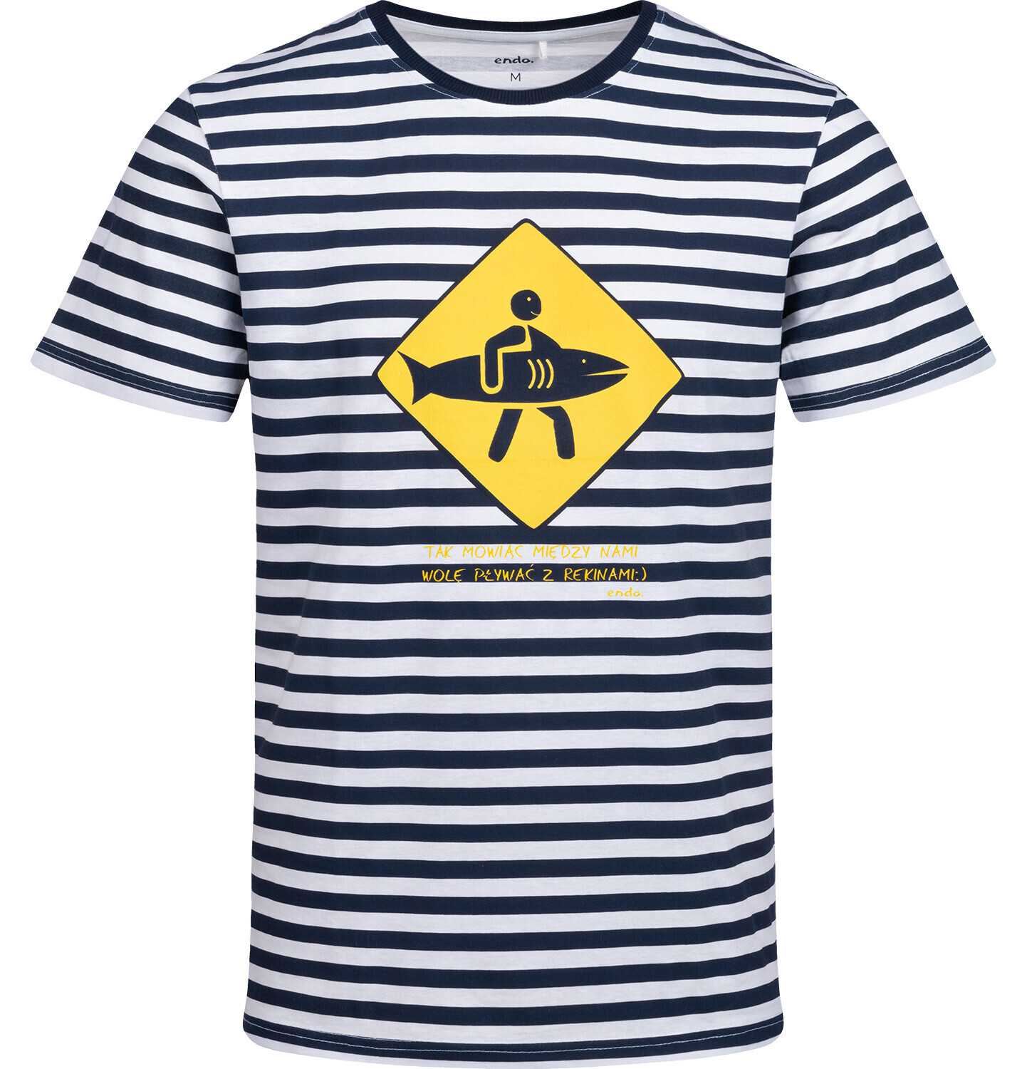 Męski t-shirt z krótkim rękawem, z motywem pływackim i napisem 