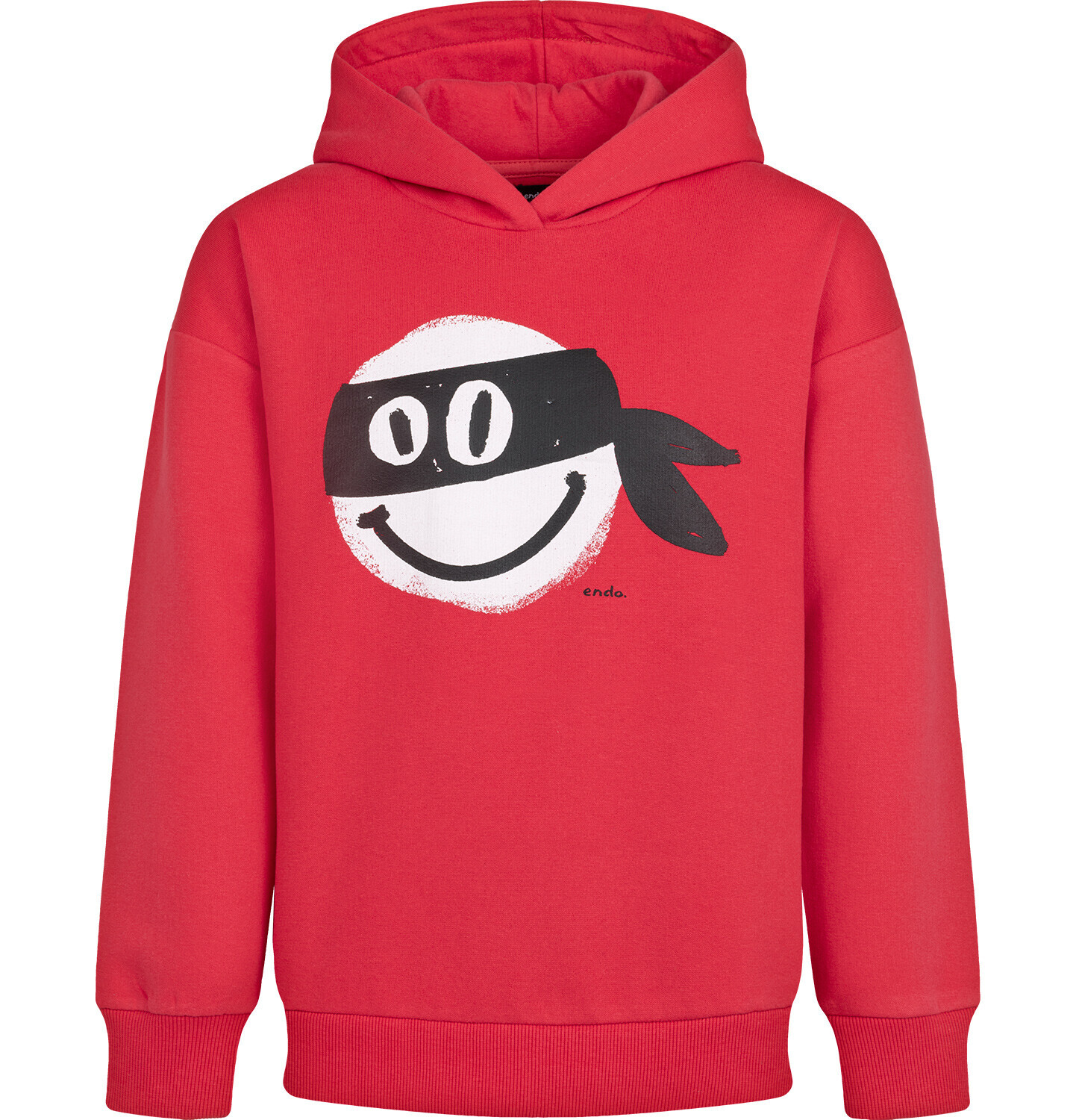 Bluza z kapturem dla chłopca, z kolorową buźką ninja, czerwona 3-8 lat