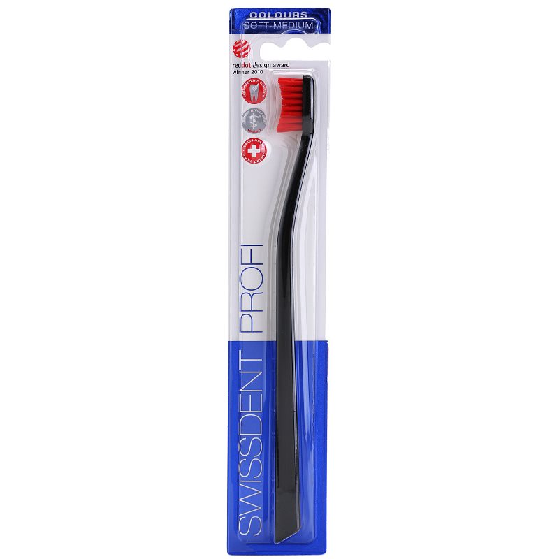 Swissdent Colours Single szczoteczka do zębów soft medium Black & Red