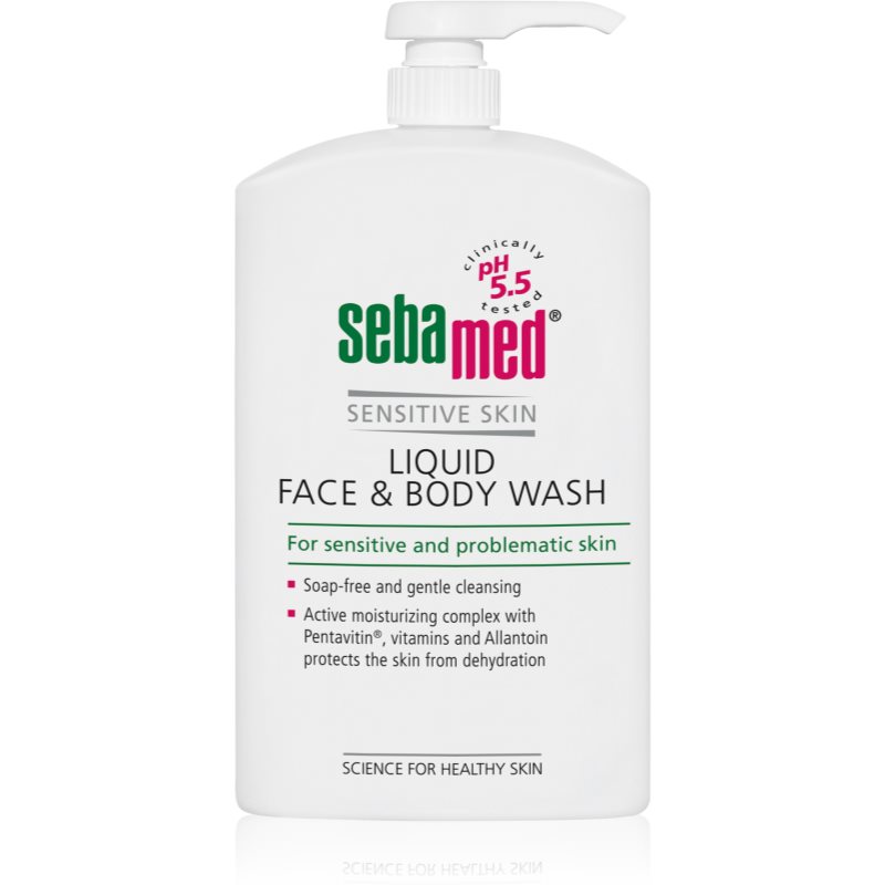 Sebamed Face & Body Wash Sensitive Skin delikatna emulsja myjąca do twarzy i ciała do skóry wrażliwej 1000 ml