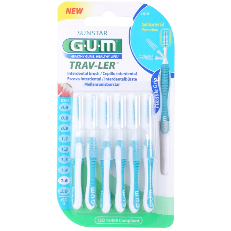 Sunstar GUM Trav-Ler szczoteczka międzyzębowa 1.6 mm turkusowa 6 szt 540