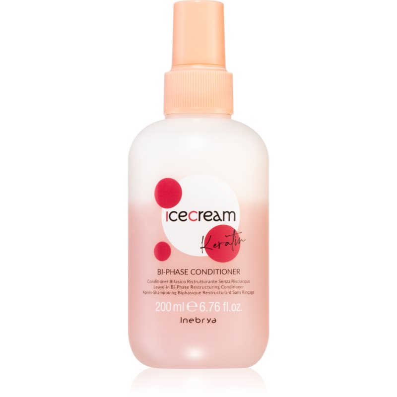 Inebrya Ice Cream Keratin, dwufazowa restrukturyzacyjna odżywka do włosów, 200ml