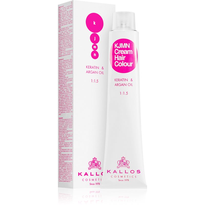 Kallos KJMN z keratyną i olejkiem arganowym 7.1 Medium Ash Blond Cream Hair Colour 1:1.5 100 ml