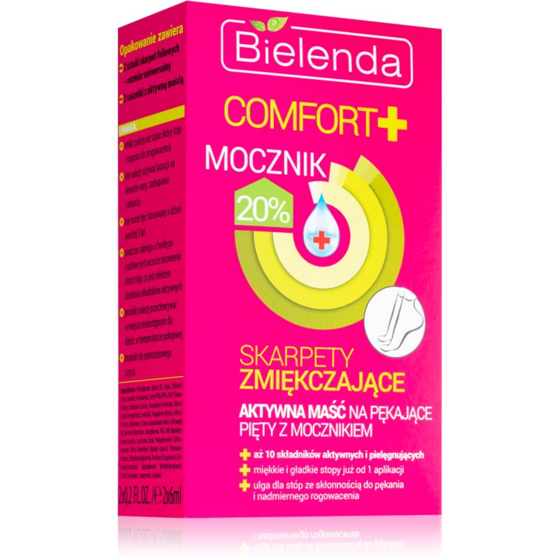 Bielenda Comfort+ U) skarpety zmiękczające aktywna maść na pękające pięty z mocznikiem 2x6ml