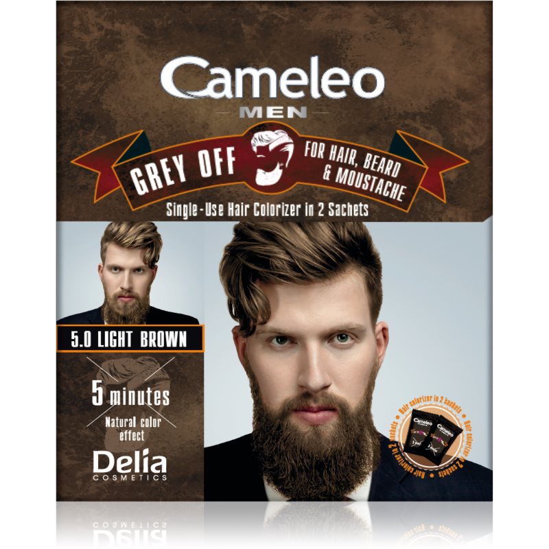 DELIA DELIA Cameleo Men Krem koloryzujący do włosów,brody i wąsów nr 5.0 jasny brąz saszetka 5901350469156