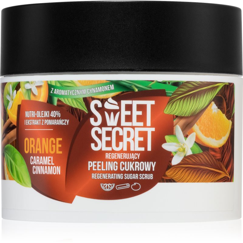 Sweet Secret Regenerujący peeling cukrowy do ciała z cynamonem 200g POMARAŃCZA Z KARMELEM I CYNAMONEM