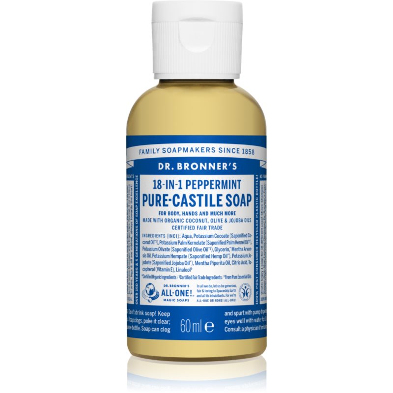 Bronner's Magic Soaps Dr. bronner LED's Liquid Soap Peppermint, płynnego mydła mięta 59 ML 771