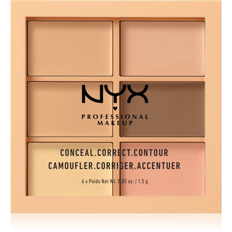NYX Conceal Correct Contour kremowa paleta do konturowania twarzy 6x1,5g 3CP01 Light