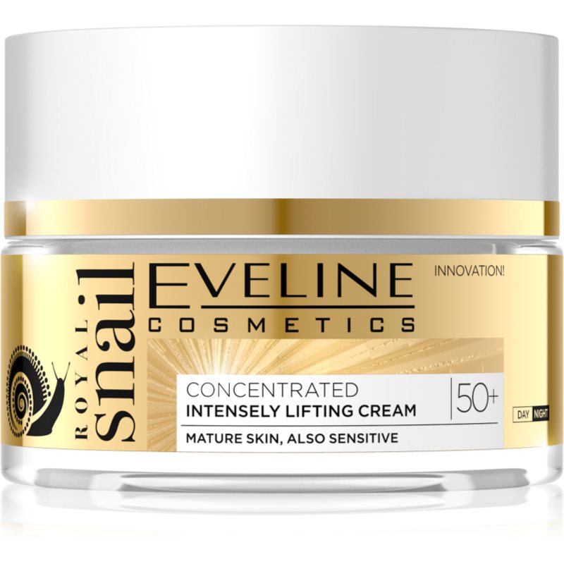 Eveline Royal Snail 50+ Silnie liftingujący skoncentrowany krem do twarzy na dzień i noc 50 ml