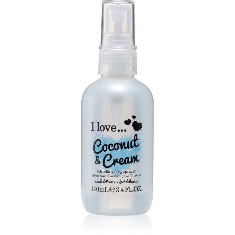 I Love Cosmetics Odświeżanie sprayu ciało zapachem kokosowego aksamitna śmietanki śmietany kokosowe anie ciała sprit