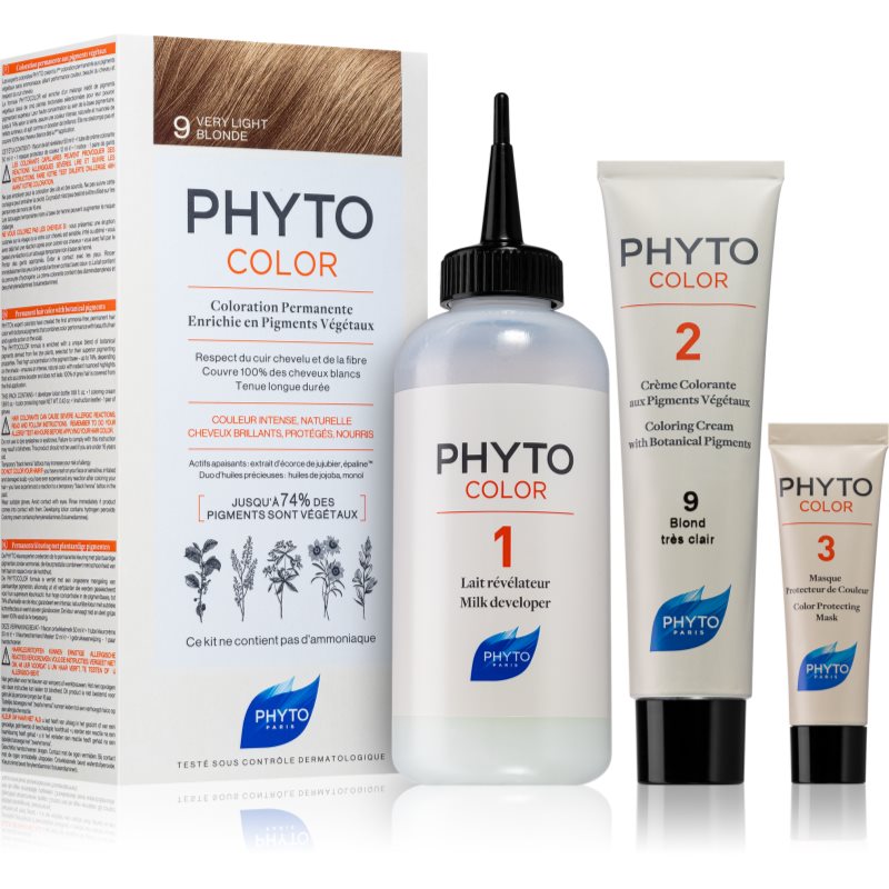 Phyto phytocolor 9 BARDZO JASNY BLOND farba pielęgnacyjna do włosów z pigmentami roślinnymi