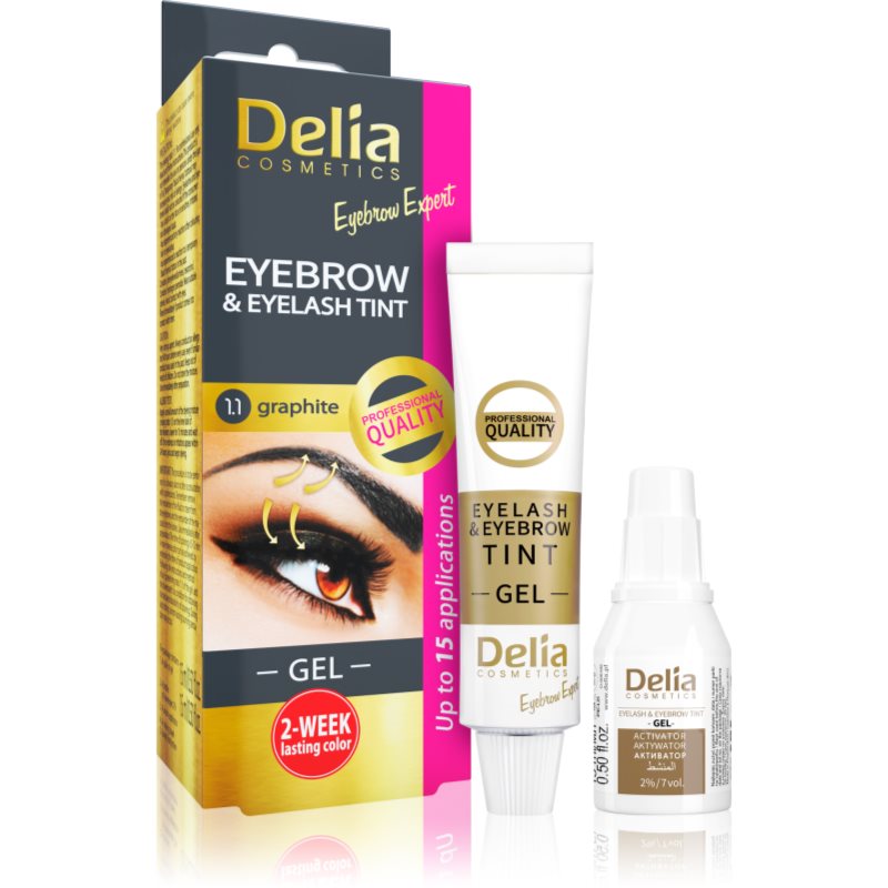 Delia Henna żelowa do brwi, grafitowy - Brow Dye Graphite 1.1 Henna żelowa do brwi, grafitowy - Brow Dye Graphite 1.1