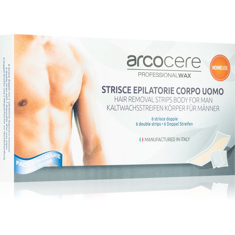 Arcocere Professional Wax paski do depilacji woskiem dla mężczyzn 6 szt.