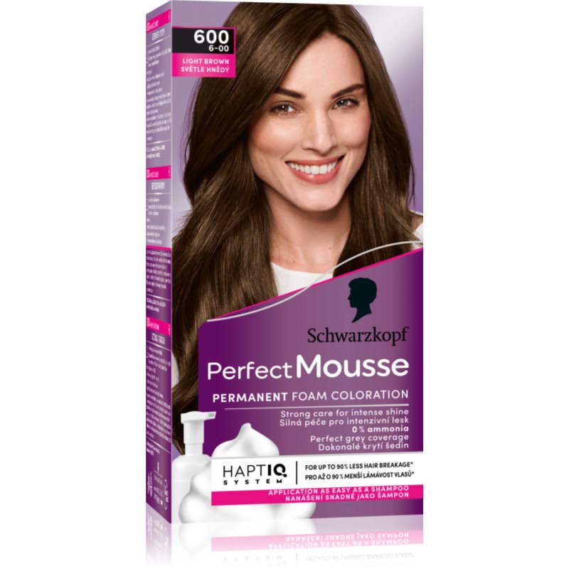 Schwarzkopf Perfect Mousse Foam ation) Color Foam ation) cień 6 00 600) Světle hnědý)