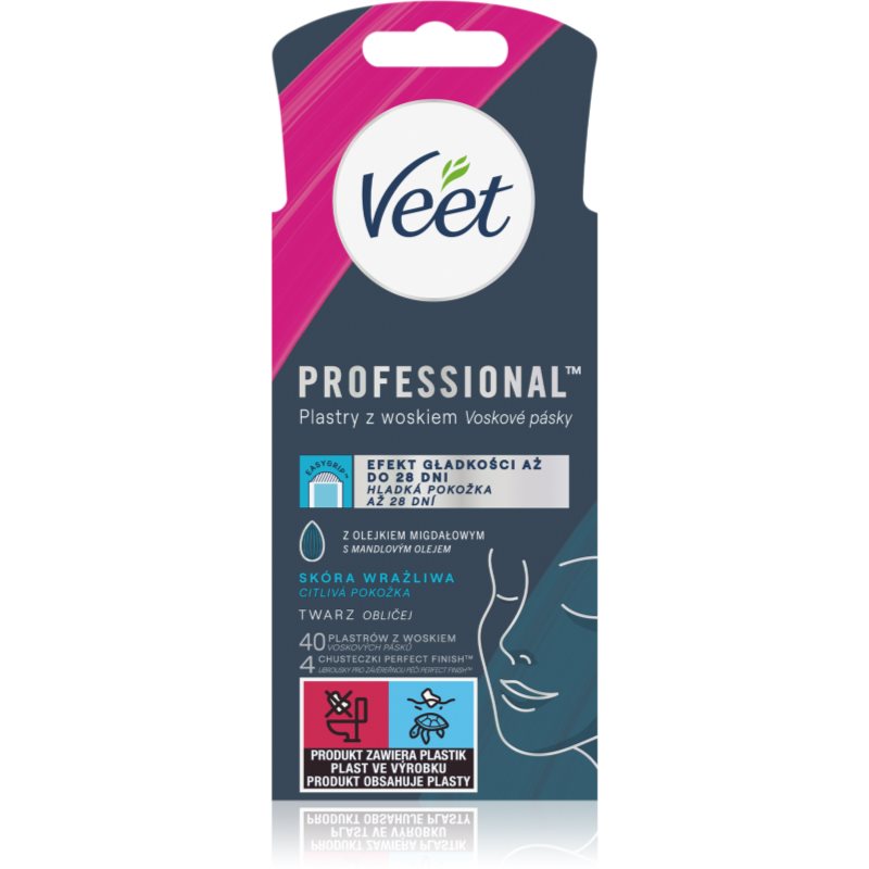 Veet Easy-Gel Wax Strips Sensitive Skin akcesoria do depilacji 40 szt dla kobiet