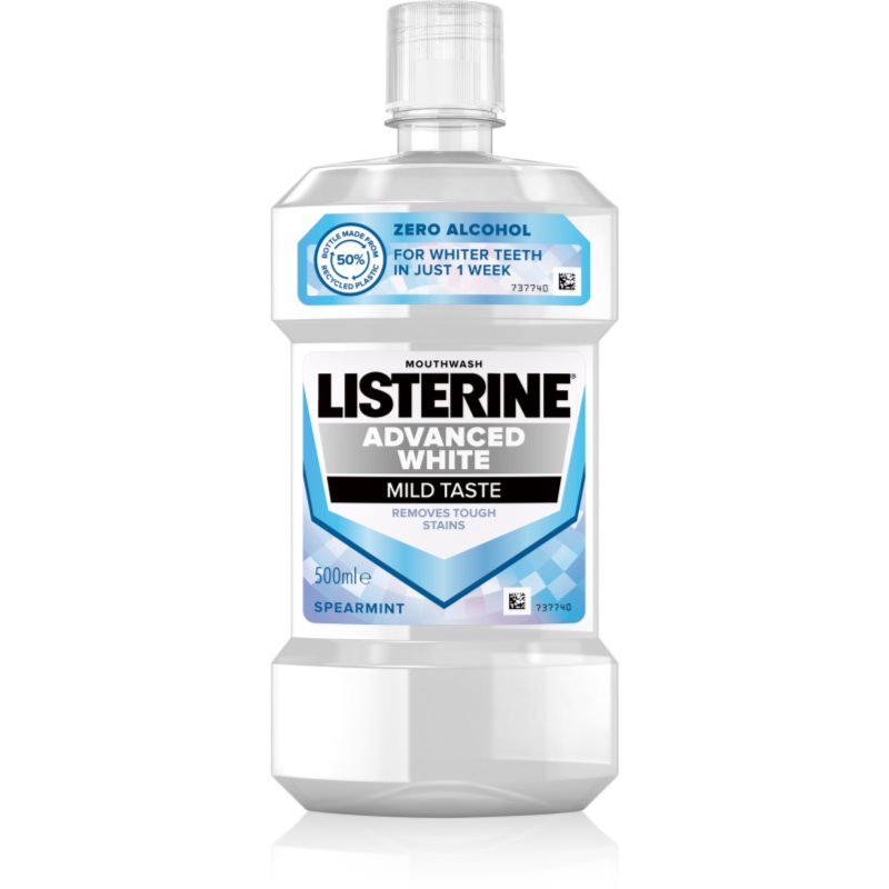 Listerine Advanced płyn do płukania ust o działaniu wybielającym White Łagodny smak Objętość 500 ml)