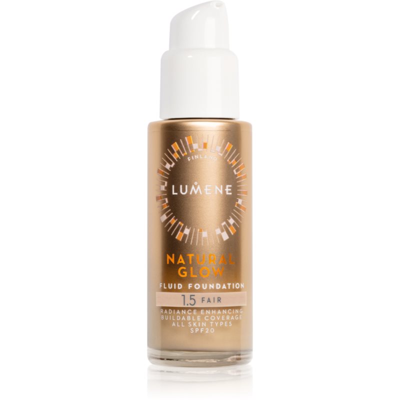 Lumene, Natural Glow Fluid Foundation, Podkład rozświetlająco - wygładzający 1.5 Fair SPF20, 30ml