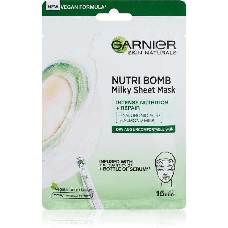 Garnier Skin Naturals Nutri Bomb Maseczka na tkaninie odżywczo-odbudowująca