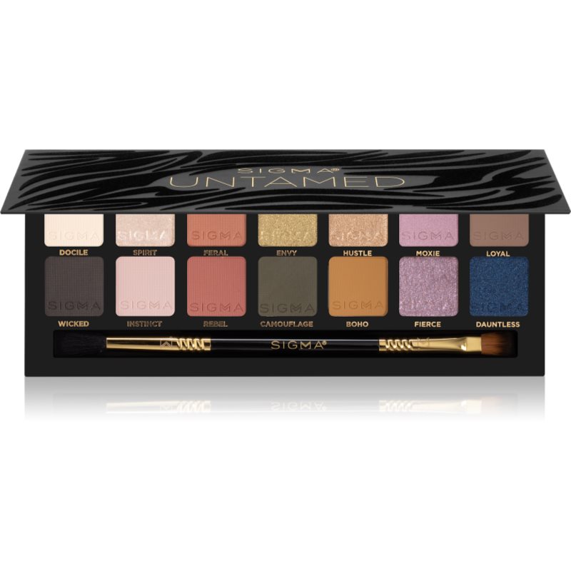 SIGMA Sigma - UNTAMED EYESHADOW PALETTE - Paleta 14 cieni do powiek z podwójnym pędzelkiem