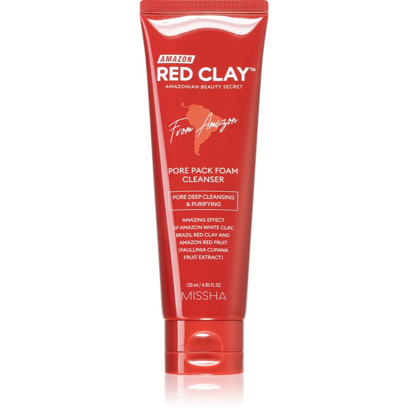 Missha Amazon Red Clay Pore Pack Foam Cleanser Czerwona glinka do oczyszczania twarzy 120 ml