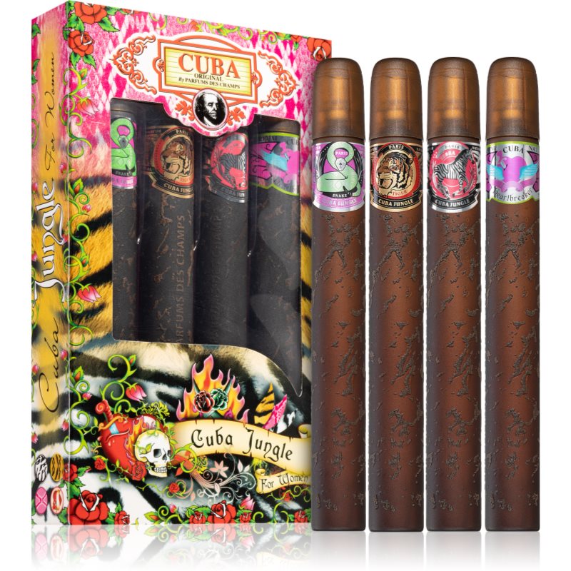 Cuba Original Jungle zestaw Snake woda perfumowana + Tiger woda perfumowana + Zebra woda perfumowana + Heartbreaker woda perfumowana 4x35ml