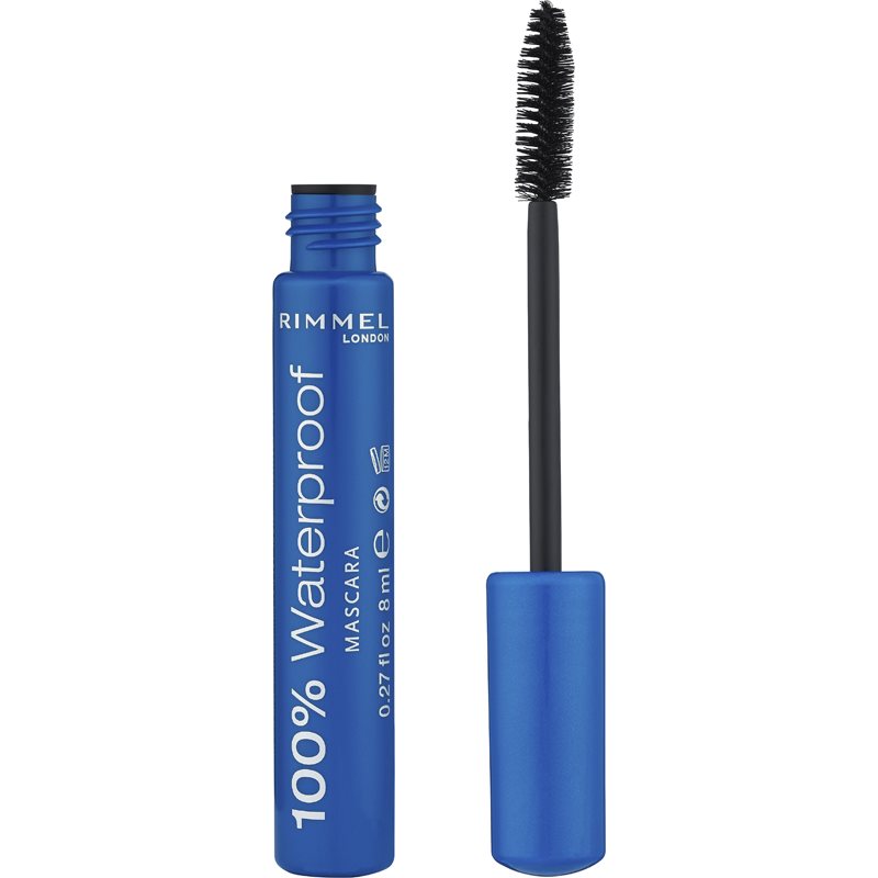 Rimmel London London 100% Waterproof tusz do rzęs 8 ml dla kobiet 001 Black Black
