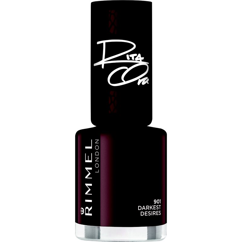 Rimmel London Super, lakier do paznokci, ciemnoszare połysk, 8 ML ciemnoczerwony 34774403901