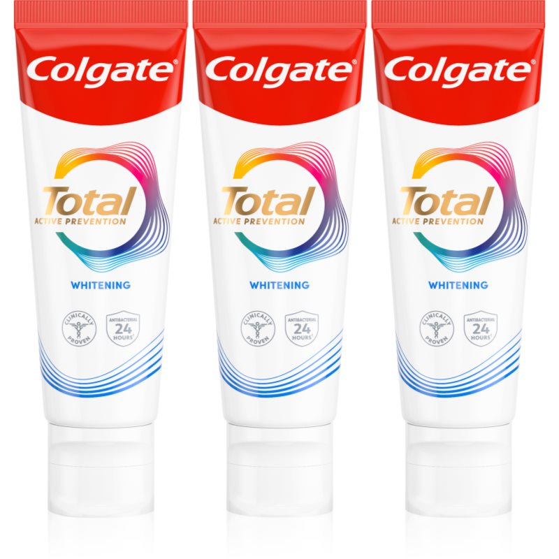 Colgate Total Active Prevention Whitening wybielająca pasta do zębów 3x75 ml