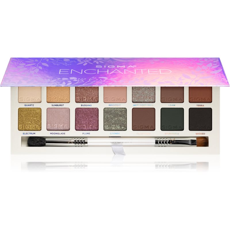 Sigma ENCHANTED EYESHADOW PALETTE - Paleta 14 cieni do powiek z podwójnym pędzelkiem SIGDZPE