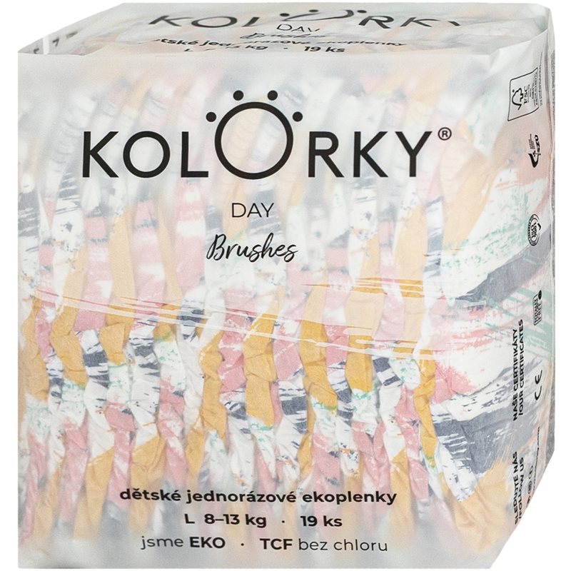 Kolorky Day Brushes jednorazowe pieluszki EKO rozmiar S 8-13 Kg 19 szt.
