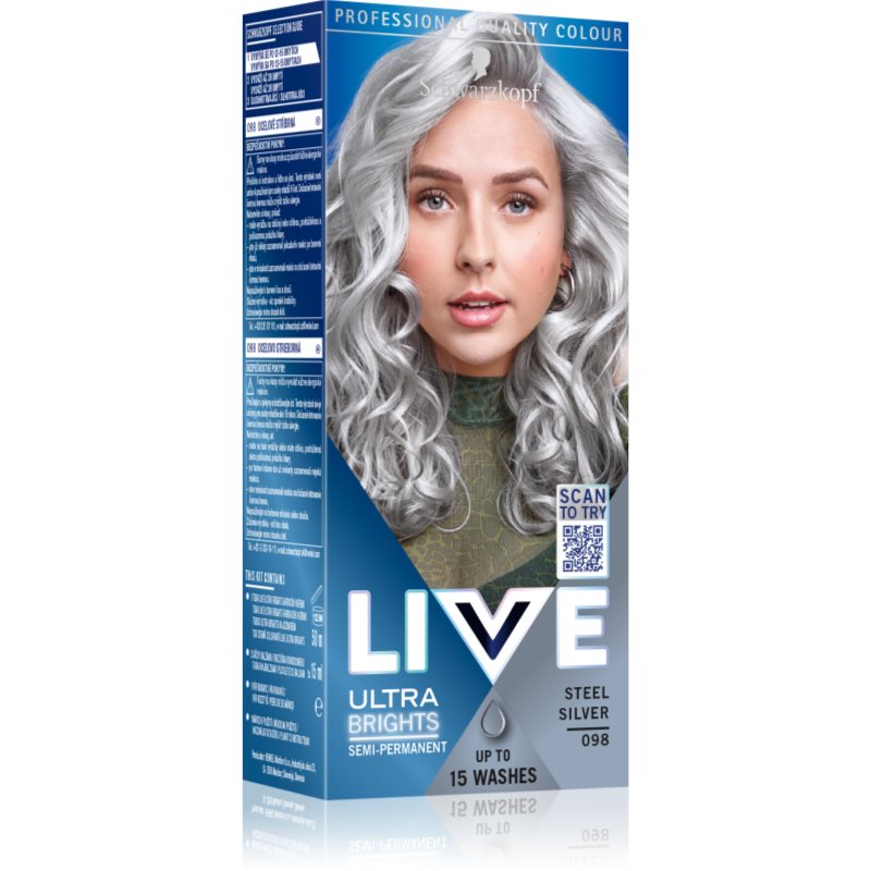 Schwarzkopf Color Live Farba do włosów 98 steel silver