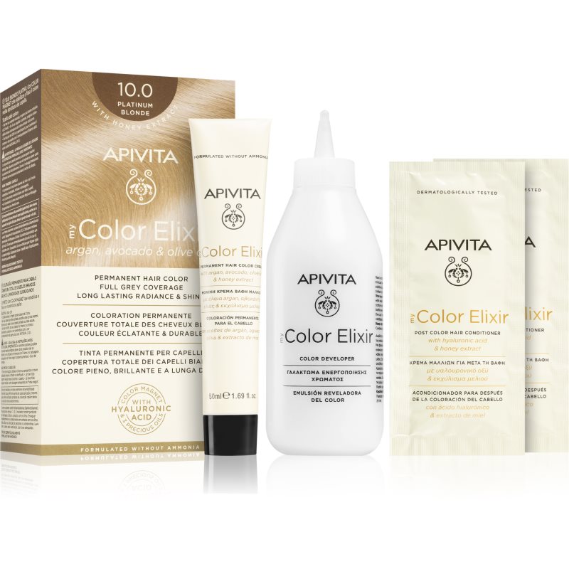 Apivita My Color Elixir farba do włosów bez amoniaku odcień 10.0 Platinum Blonde 1 szt.