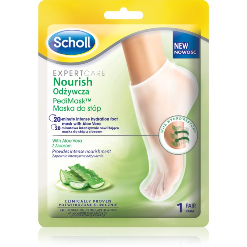 Scholl RECKITT BENCKISER PediMask odżywcza maska z aloesem x 2 szt 1 para