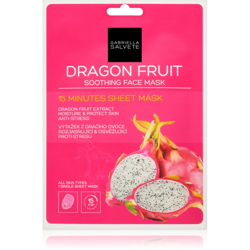 Gabriella Salvete 15 Minutes Sheet Mask Dragon Fruit maseczka do twarzy 1 szt dla kobiet