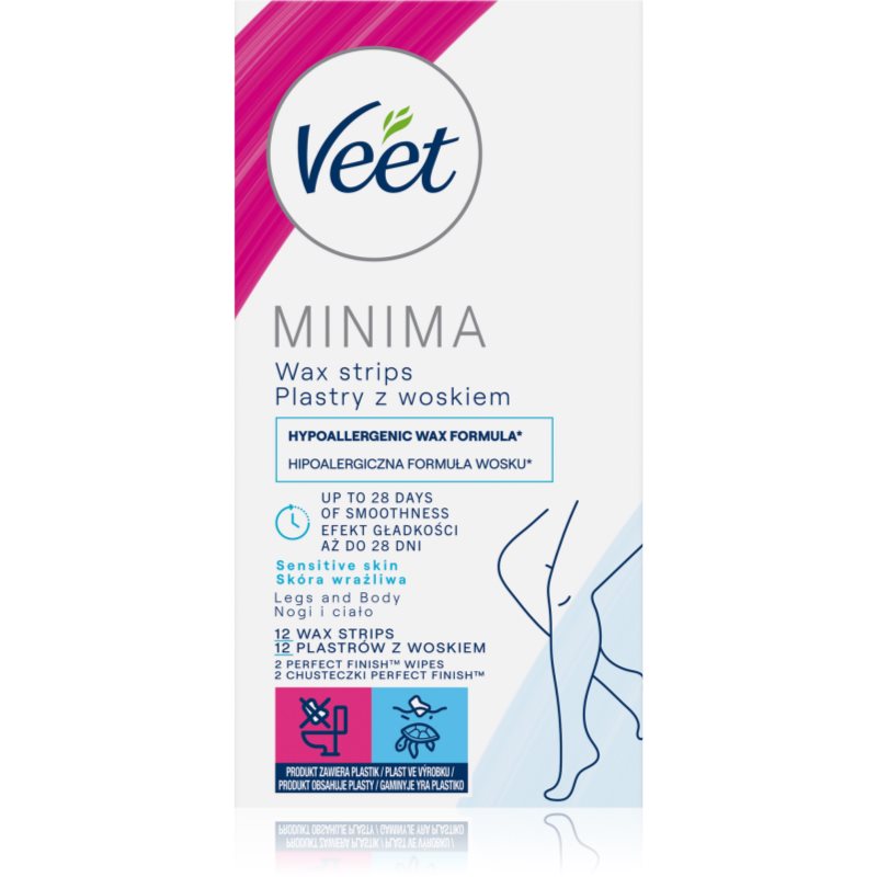 Veet Minima - Plastry z woskiem do depilacji skóy wrażliwej 12szt