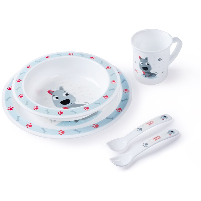 Canpol babies Plastikowy zestaw stołowy 4/401 kolor niebieski 1 szt 9087163