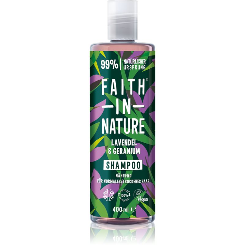 Faith In Nature Organiczny szampon do włosów z lawendą i pelargonią 400ml