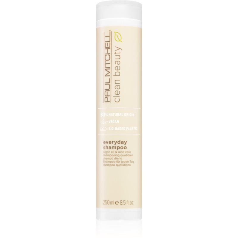 Paul Mitchell Clean Beauty Everyday szampon wegański szampon do wszystkich rodzajów włosów, codzienna pielęgnacja włosów z olejkiem arganowym 250 ml