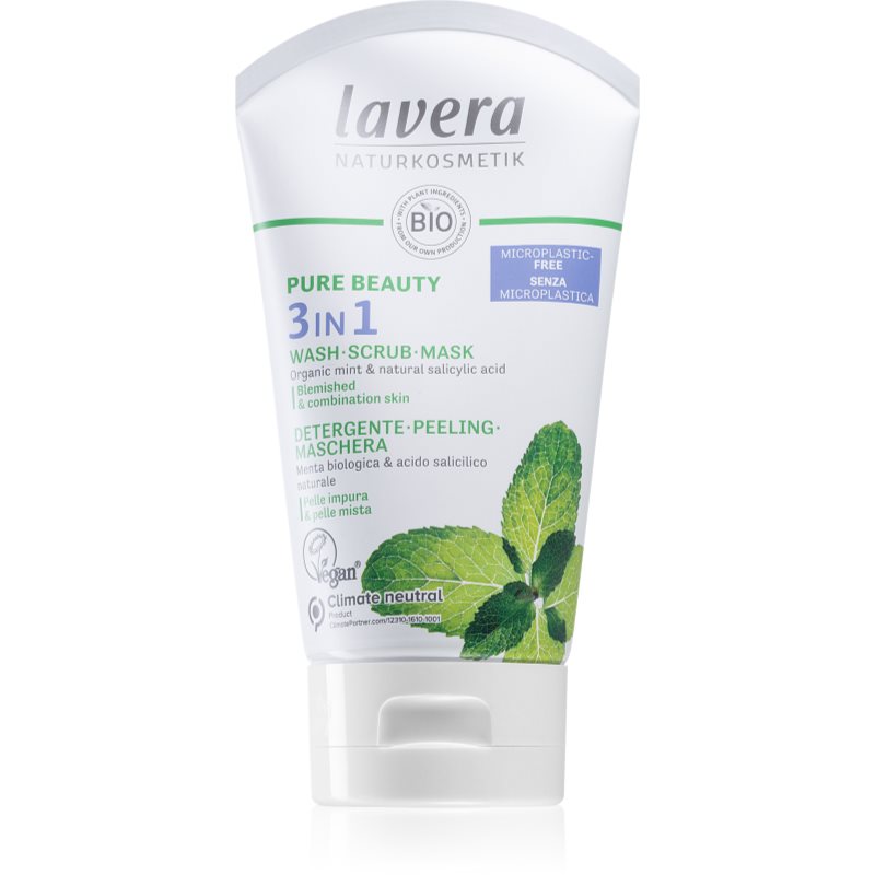 Lavera - Pure Beauty 3 w 1, żel oczyszczający, peeling i maska, 125 ml