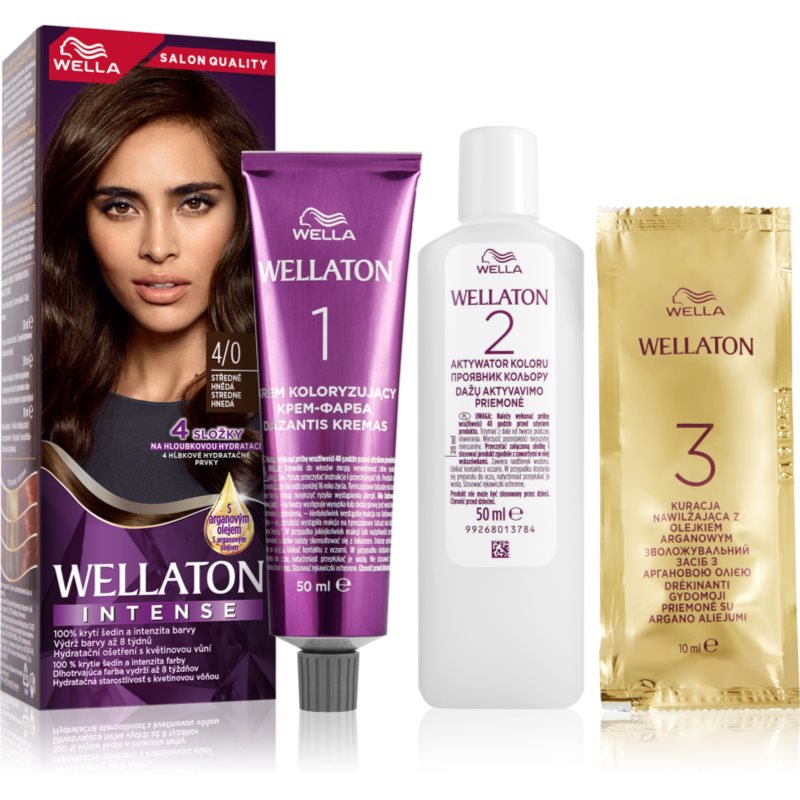 Wella WELLATON kremowy kolor włosów Cień 4/0 Medium Brown)