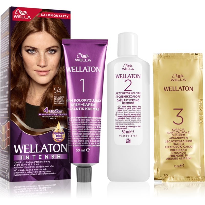 Wella WELLATON kremowy kolor włosów Cień 5/4 Chestnut)