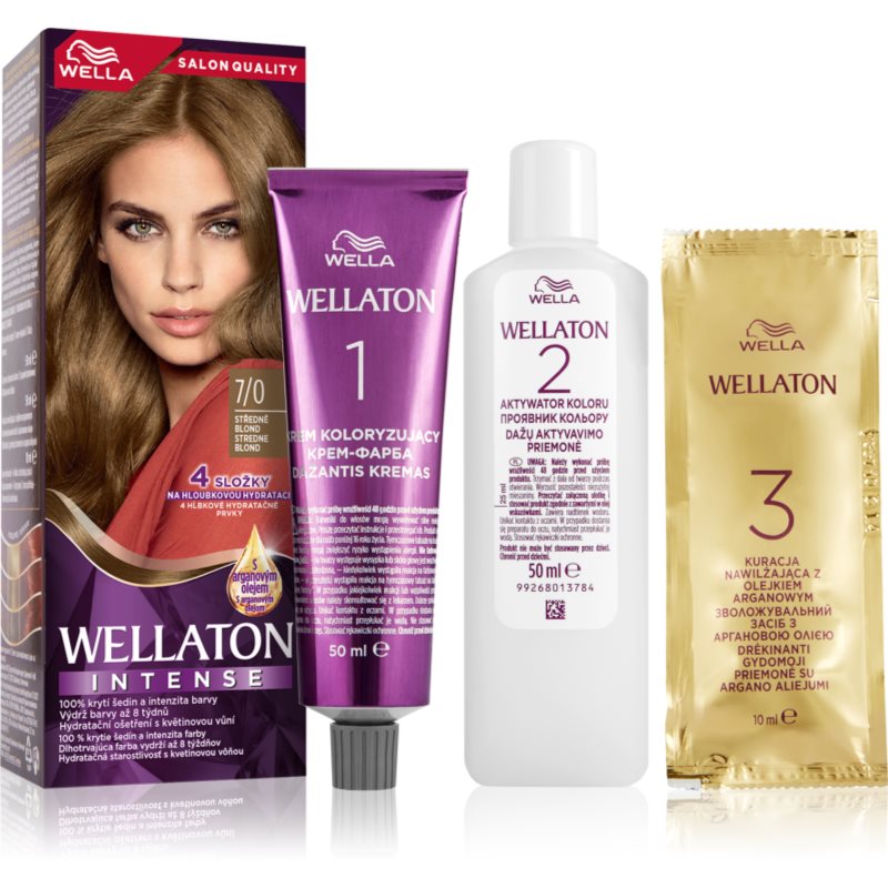 Wella WELLATON kremowy kolor włosów Cień 7/0 Medium Blonde)