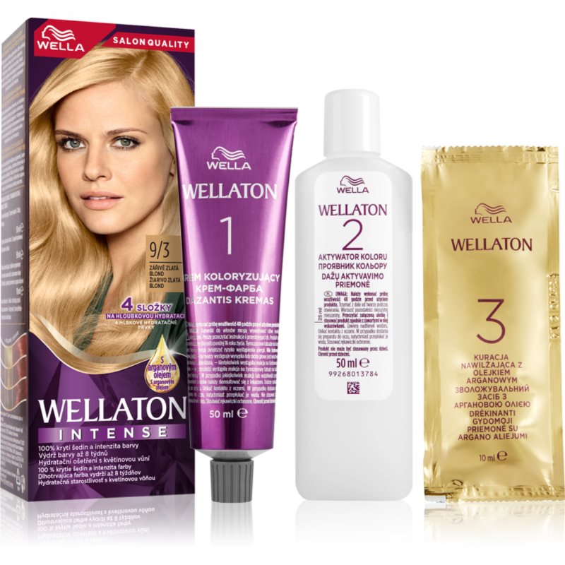 Wella Wellaton Intense trwała farba do włosów z olejkiem arganowym odcień 9/3 Gold Blonde 1 szt.