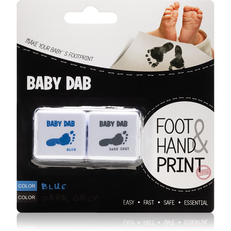 Baby Dab Foot & Hand Print Blue & Grey farba do odcisków dłoni 2 szt.